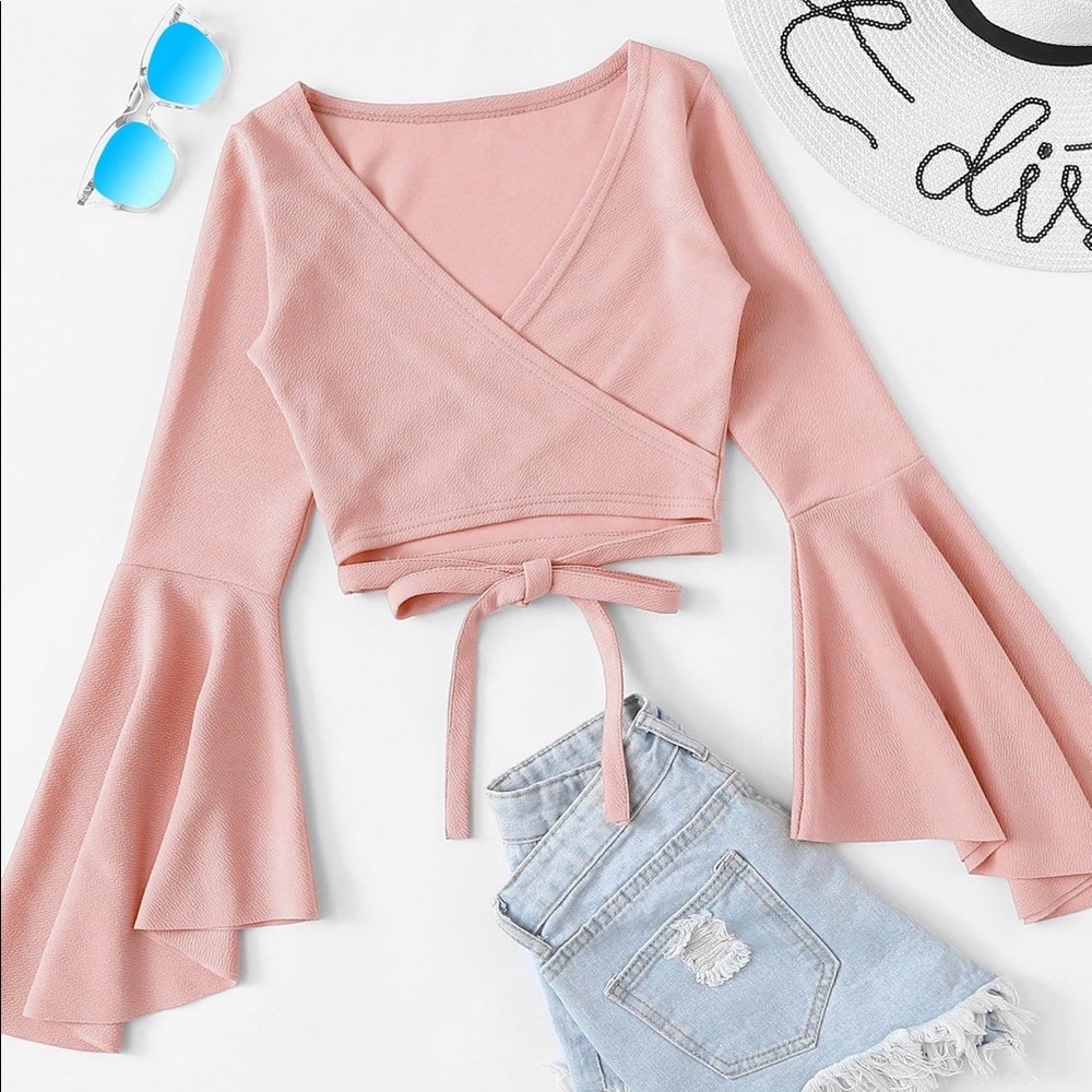Pink Wrap Crop Top